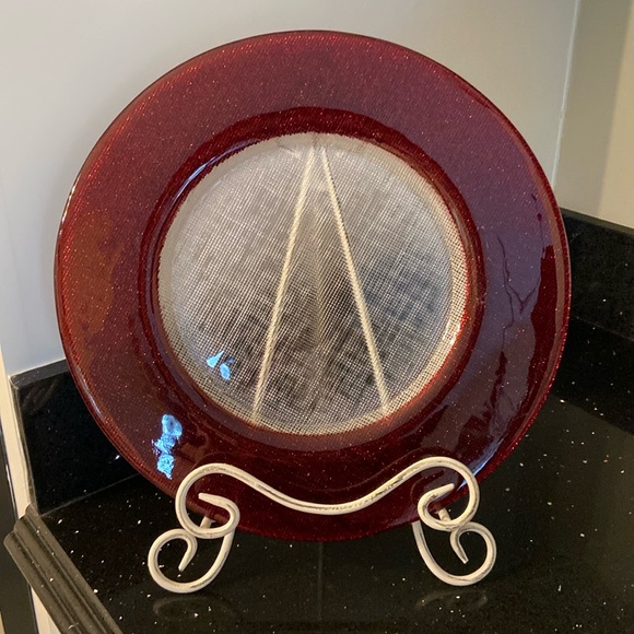 Christmas Large Glass Serving Tray Plate Platter Holiday Festive Vintage - Picture 1 of 14